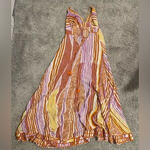 Poupette St. Barth Purple and Orange Patterned Dress